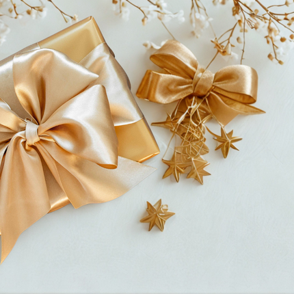 Gold Gift Box on a table